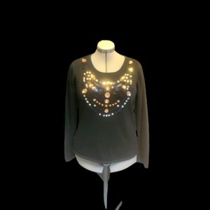 Black Beaded Sweater